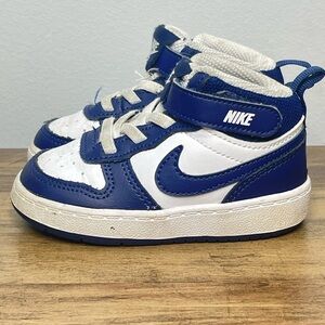 Nike Borough Mid 2 Baby Toddler Shoes Size 6C White Signal Blue Void CD7784-107